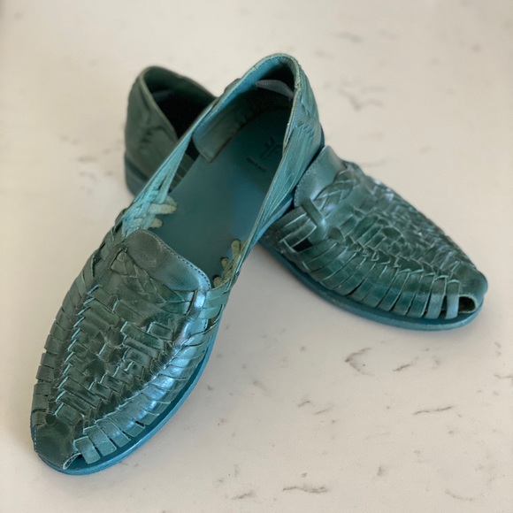 Frye Shoes - FRYE Turquoise Heather Huarache Slip On Flats